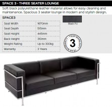 Space 3   Three Seater Lounge Range And Specifications